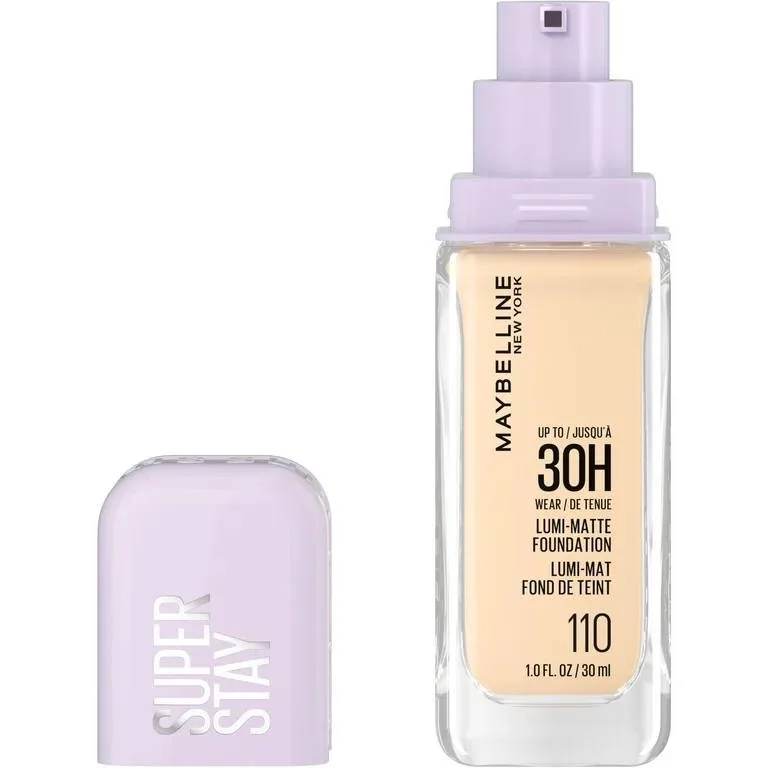 Maybelline New York, Super Stay Lumi-Matte Liquid Foundation, 30hr Longwear formula, Light as Air, Waterproof, Sweatproof, Luminous Matte Finish
