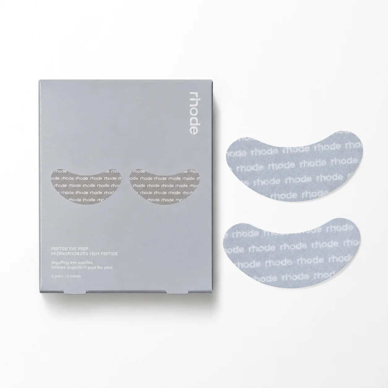 rhode Peptide Eye Prep Set – Depuffing & Brightening Eye Patchesلاصقات العين مكونه من 6 شرائح    .