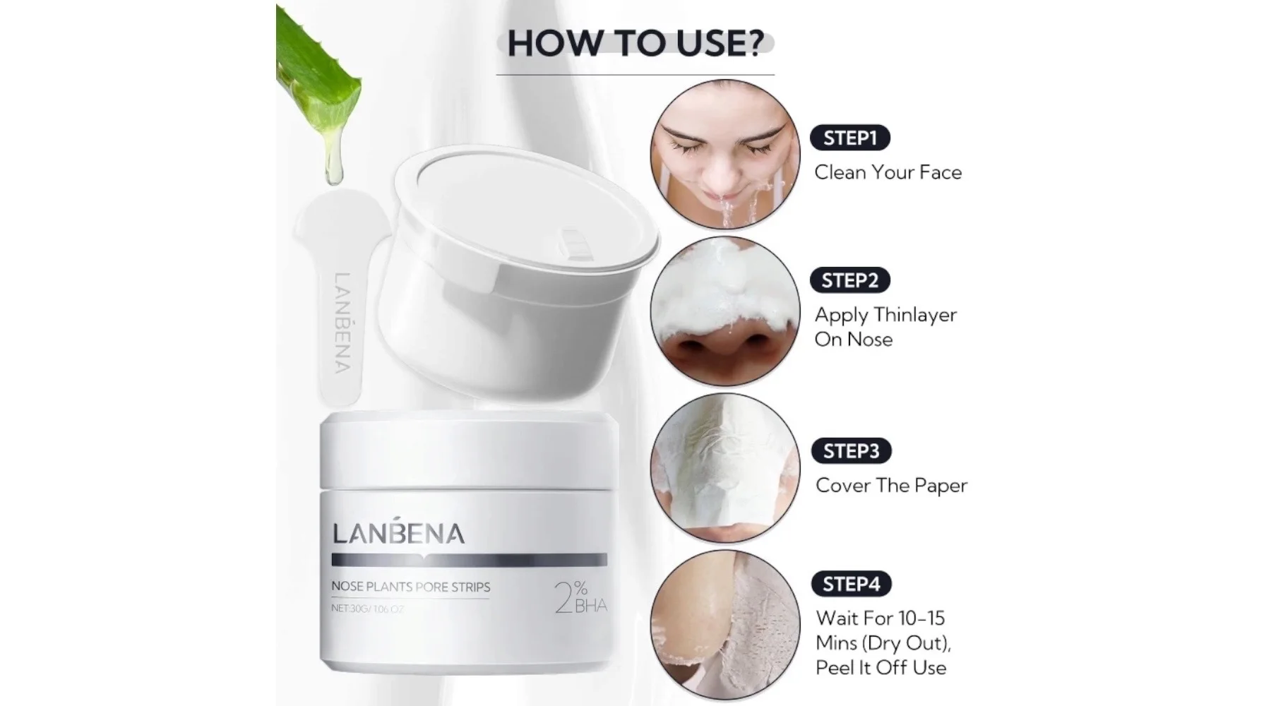 قناع ازالة الروؤس السوداء من لانبينا 30 جرام lanbena-nose-face-cleansing-mask   قناع ازالة الروؤس السوداء من لانبينا 30 جرام