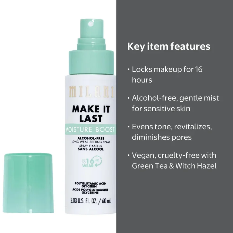 Milani Make It Last Moisture Boost Alcohol Free Setting Spray, Clear 110