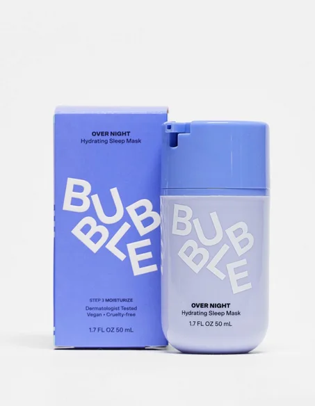 Bubble Skincare Over Night Hydrating Sleep Mask - Gentle Exfoliating Overnight Face Mask for Skin Barrier Repair - Formulated with Mandelic Acid & Sodium PCA to Hydrate, Brighten & Soothe Ski