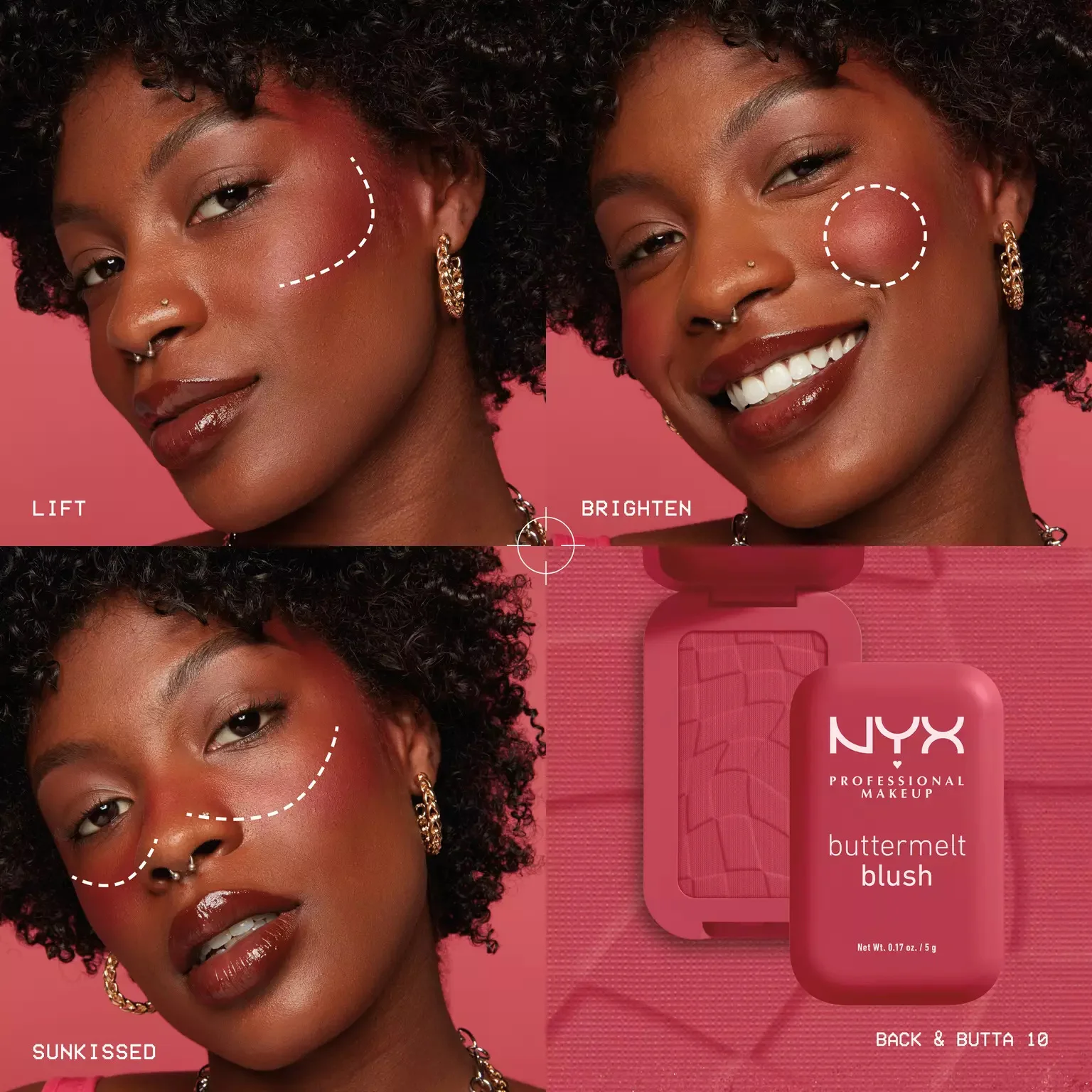 NYX blush PROFESSIONAL MAKEUP BUTTERMELT POWDER BLUSH UP TO 12H WEAR  بلشر عالي الثبات