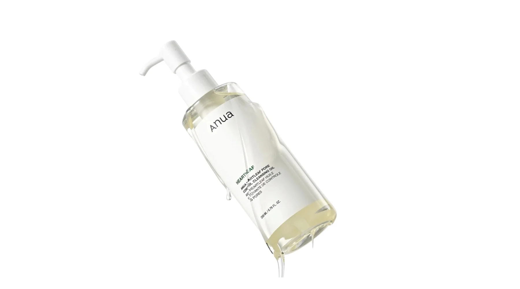 Anua Heartleaf Pore Control Cleansing Oil | زيت تنظيف للوجه لإزالة المكياج وتنظيف المسام مع مستخلص الهارتليف، بتركيبة غير مسببة لانسداد المسام – مناسب للبشرة الحساسة والمعرضة للحبوب