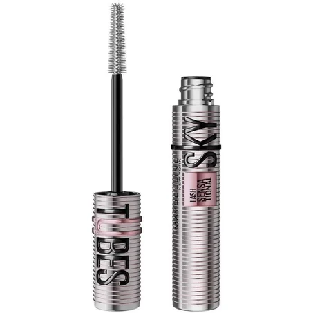 Maybelline Lash Sensational Sky Tubes Tubing Mascara – Very Black – Extension Like Lengthening Mascara – 24HR Wear with Shea Butter & Castor Oil
