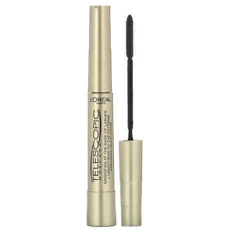 L’Oreal Paris Makeup Original Telescopic Mascara, Separating Mascara Volume and Length Formula, Washable, Blackest Black