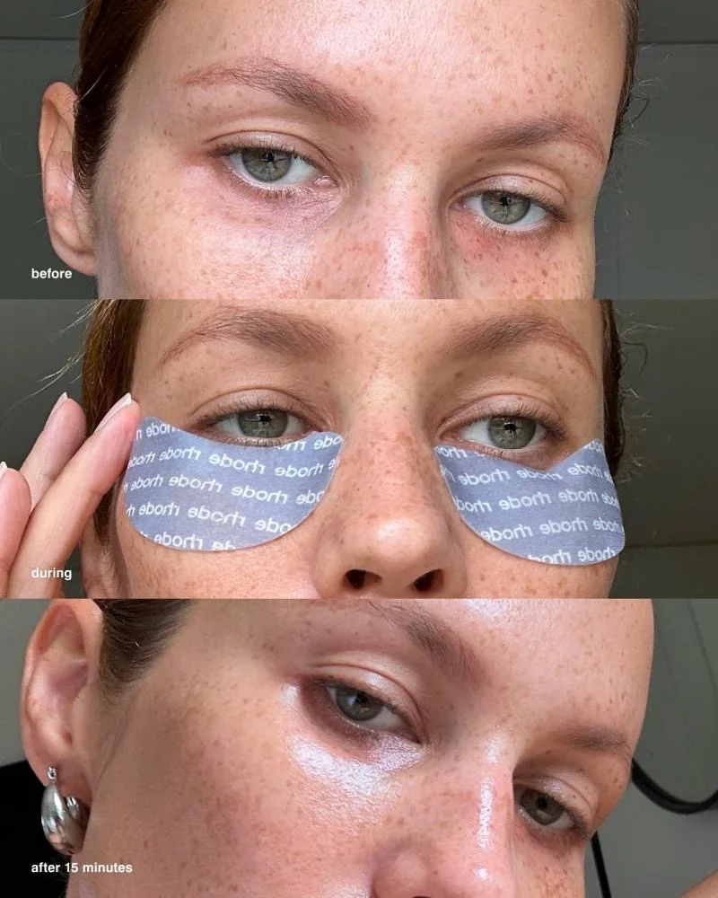 rhode Peptide Eye Prep Set – Depuffing & Brightening Eye Patchesلاصقات العين مكونه من 6 شرائح    .