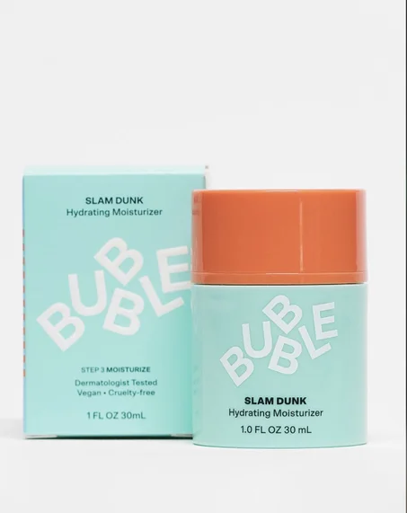 Bubble Skincare Slam Dunk Hydrating Face Moisturizer - Travel Size Lightweight Face Lotion with Vitamin E + Aloe Vera - Daily Facial Moisturizer for Normal + Dry Skin with Blue Light Protecti