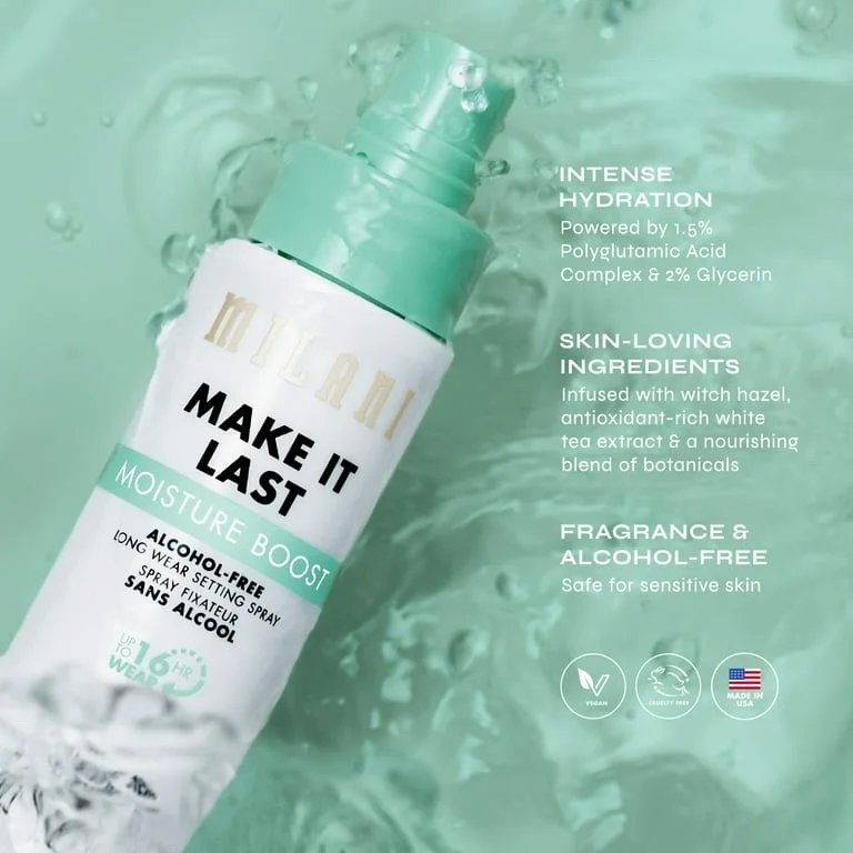 Milani Make It Last Moisture Boost Alcohol Free Setting Spray, Clear 110