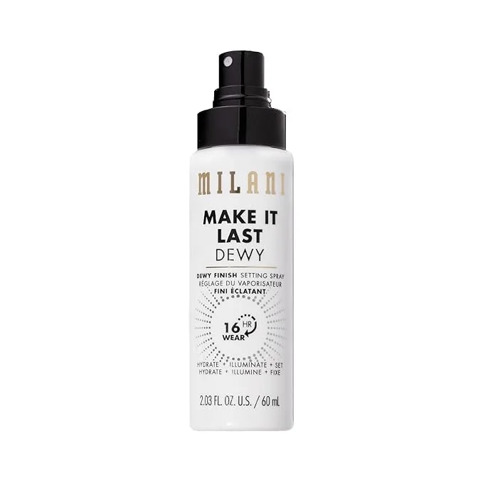 Milani Make It Last Dewy Setting Spray for Makeup - Dewy Finish | 3-In-1. Prime, Set, & Hydrate. Up To 16Hr Wear. Formulated With A Moisturizing Bi-Phase For Hydration & Illumination