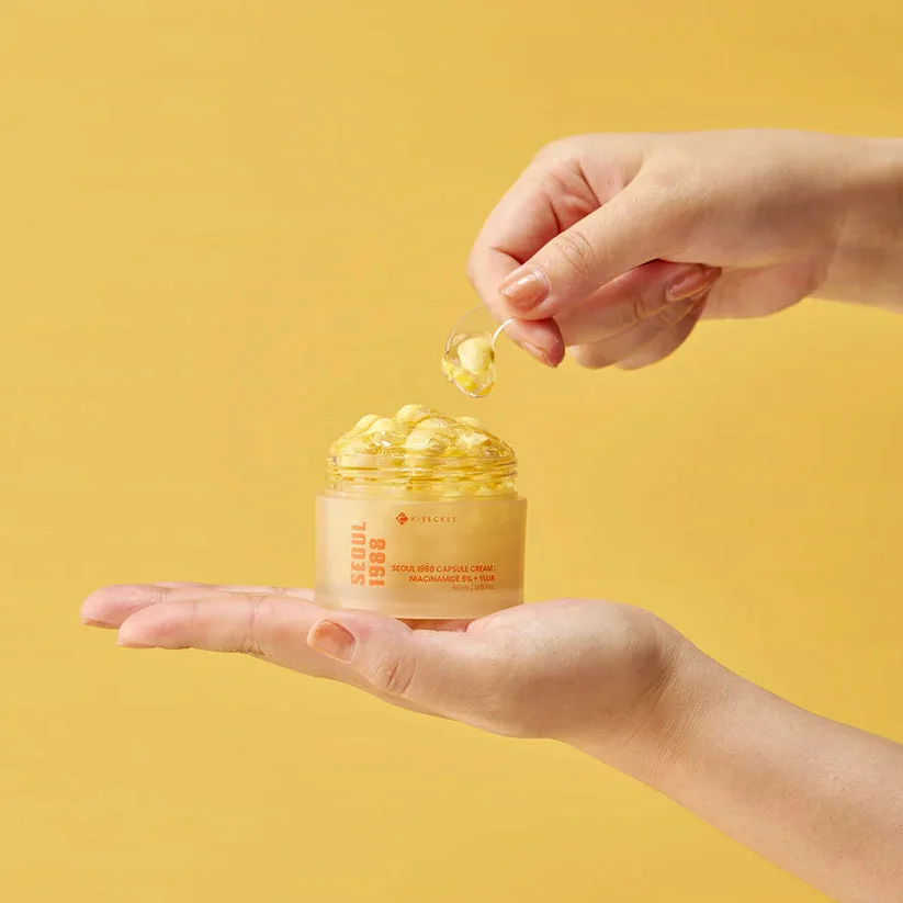 KSECRET SEOUL 1988 Capsule Cream Niacinamide 5% Yuja Brightening Moisturizer 50mlكريم مرطب ومفتح للبشرة من KSECRET SEOUL 1988 يحتوي على 5% نياسيناميد مع يوجا،