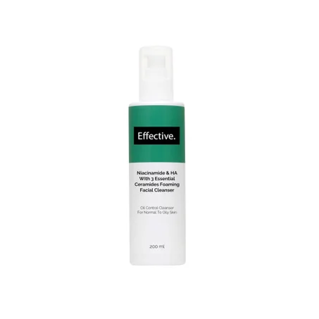 غسول رغوي بالنياسيناميد وحمض الهيالورونيك مع 3 سيراميدات أساسية Effective Niacinamide & HA With 3 Essential Ceramides Cleanser 200ml