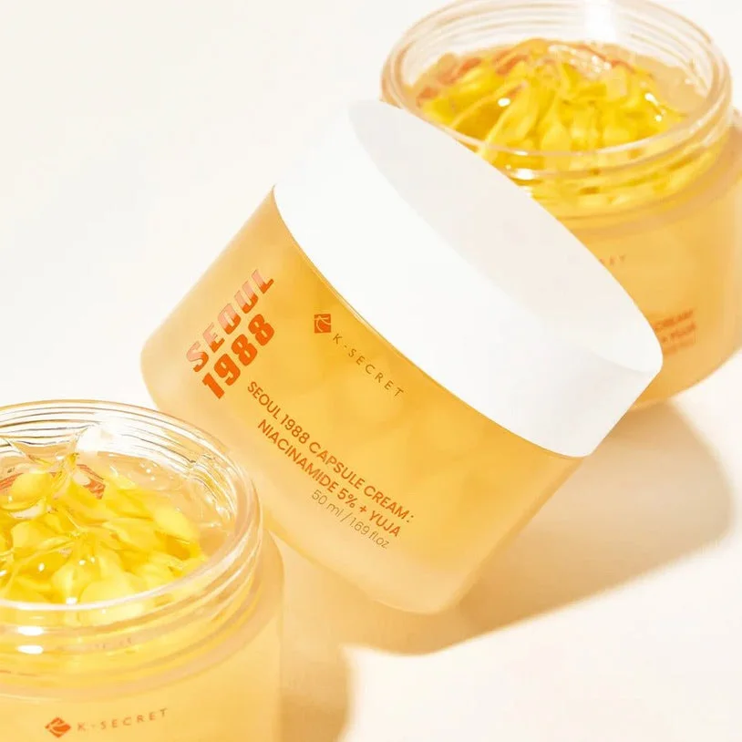 KSECRET SEOUL 1988 Capsule Cream Niacinamide 5% Yuja Brightening Moisturizer 50mlكريم مرطب ومفتح للبشرة من KSECRET SEOUL 1988 يحتوي على 5% نياسيناميد مع يوجا،