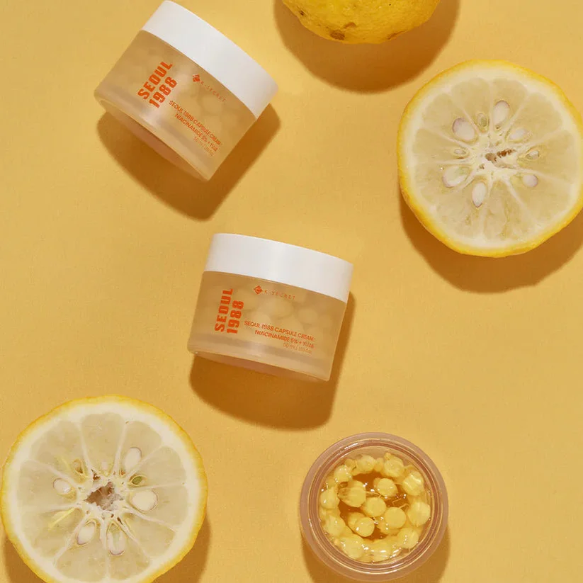 KSECRET SEOUL 1988 Capsule Cream Niacinamide 5% Yuja Brightening Moisturizer 50mlكريم مرطب ومفتح للبشرة من KSECRET SEOUL 1988 يحتوي على 5% نياسيناميد مع يوجا،