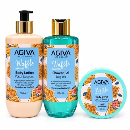 Agiva Waffle Mandarin Body Care Set مجموعة عناية بالجسم أجيفا وافل بالماندرين