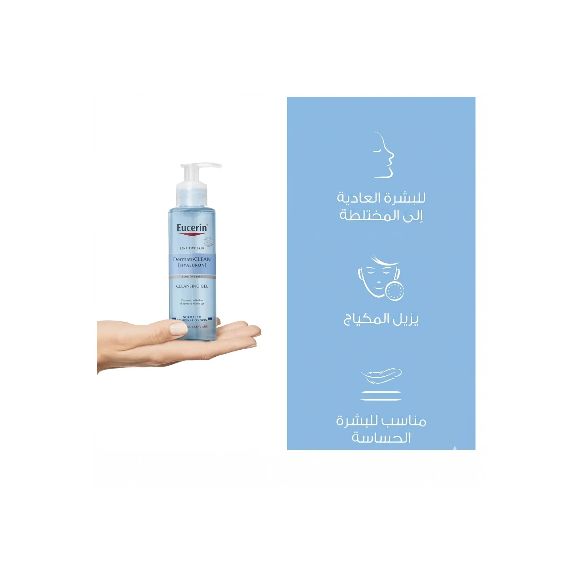 جل يوسيرين المنعش لتنظيف البشرة 200 مل، غسول يومي للوجه للبشرة الدهنية، تنظيف عميق.  Eucerin Refreshing Cleansing Gel 200ml, for Oily Skin