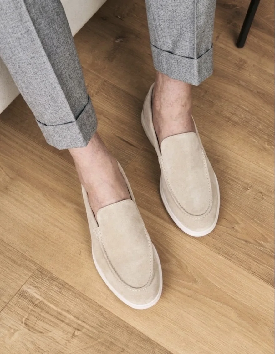 Mocassins Homme en Daim : BEIGE