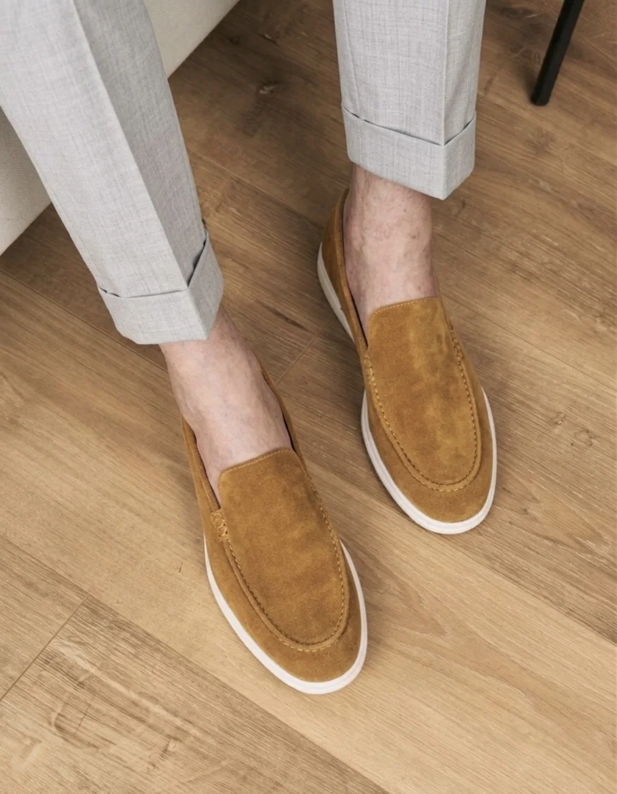 Mocassins Homme en Daim : Caramel