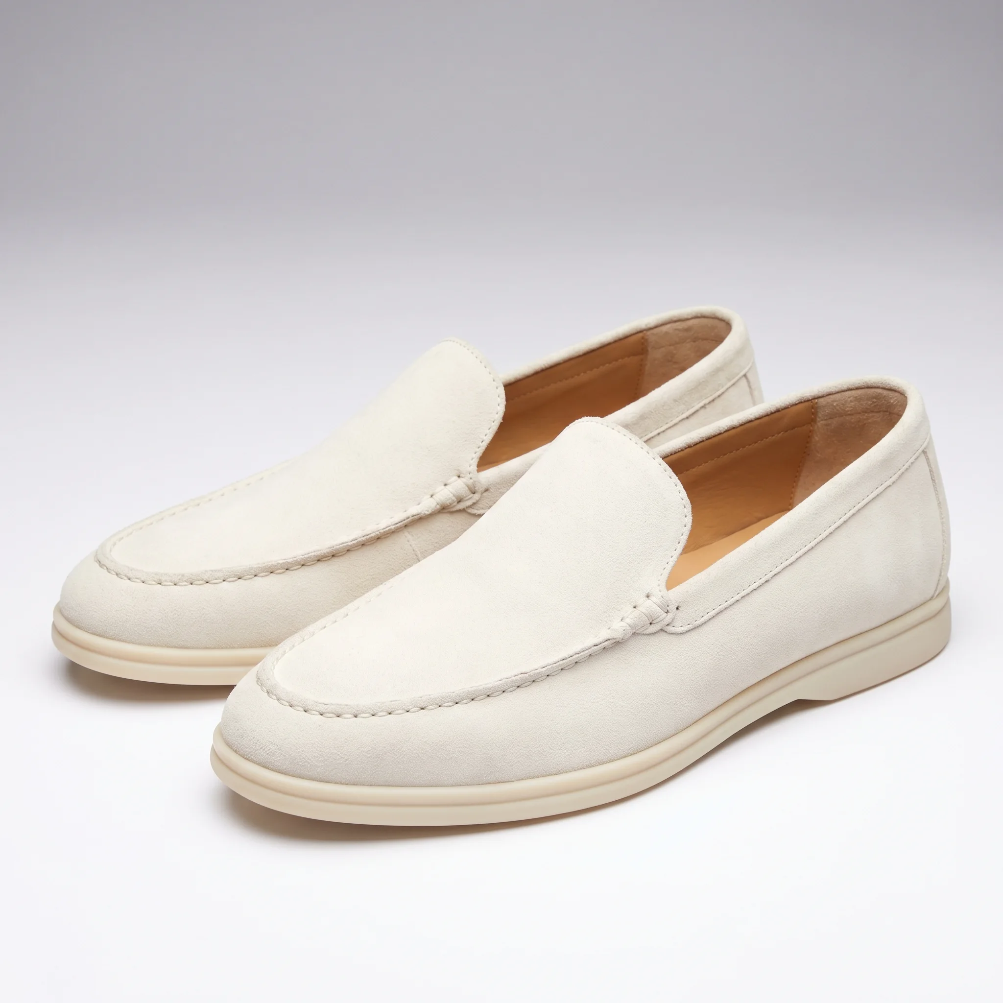 Mocassins Homme en Daim : blanc cassé