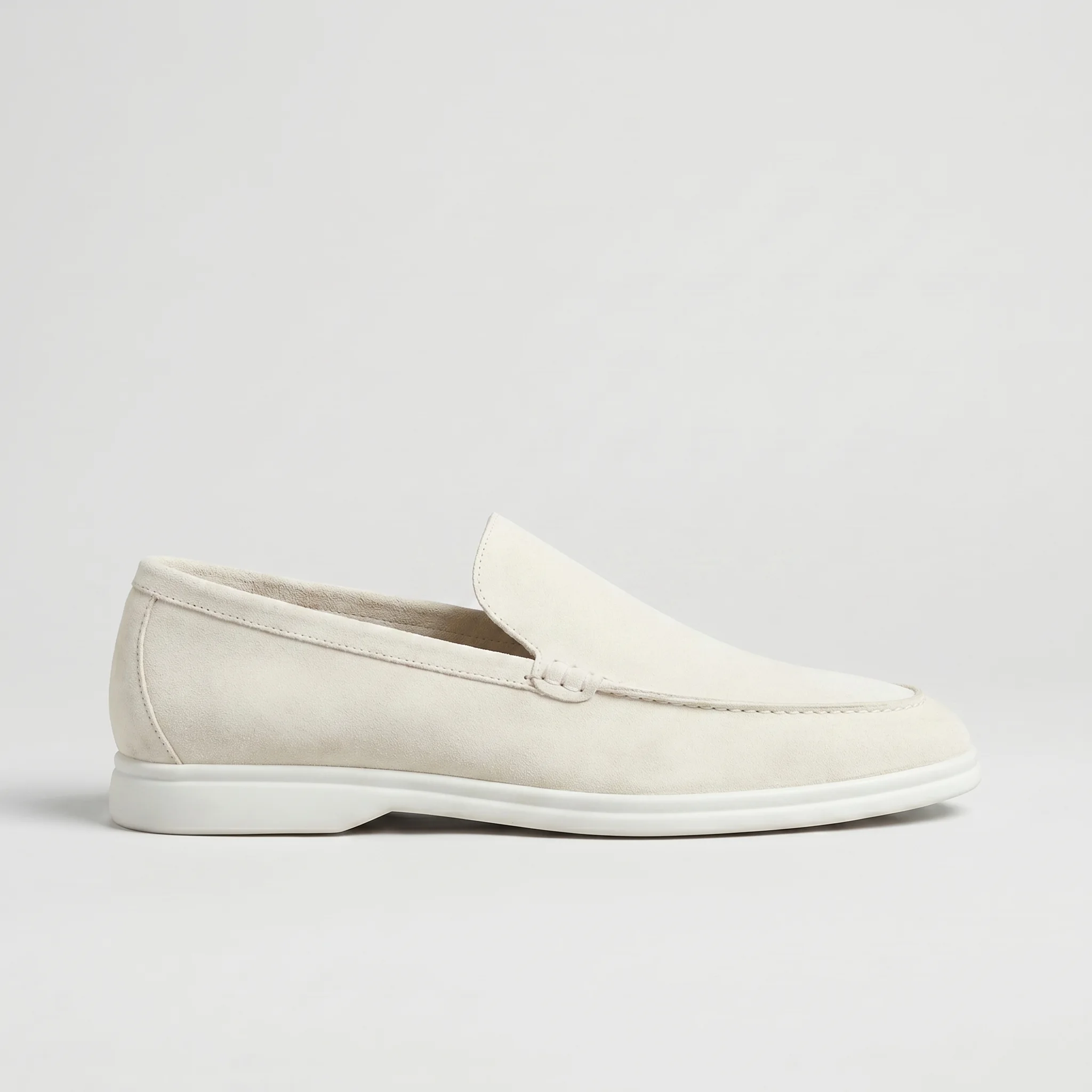 Mocassins Homme en Daim : blanc cassé