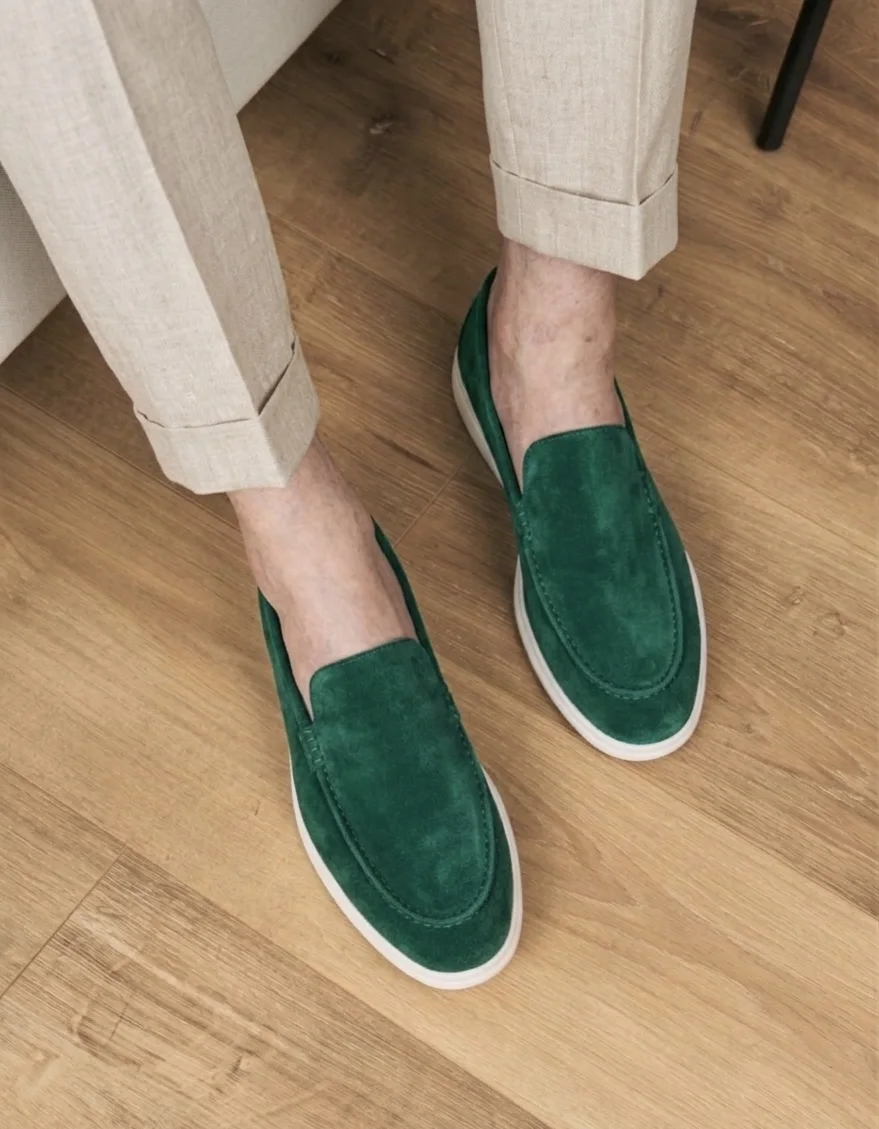 Mocassins Homme en Daim : Vert