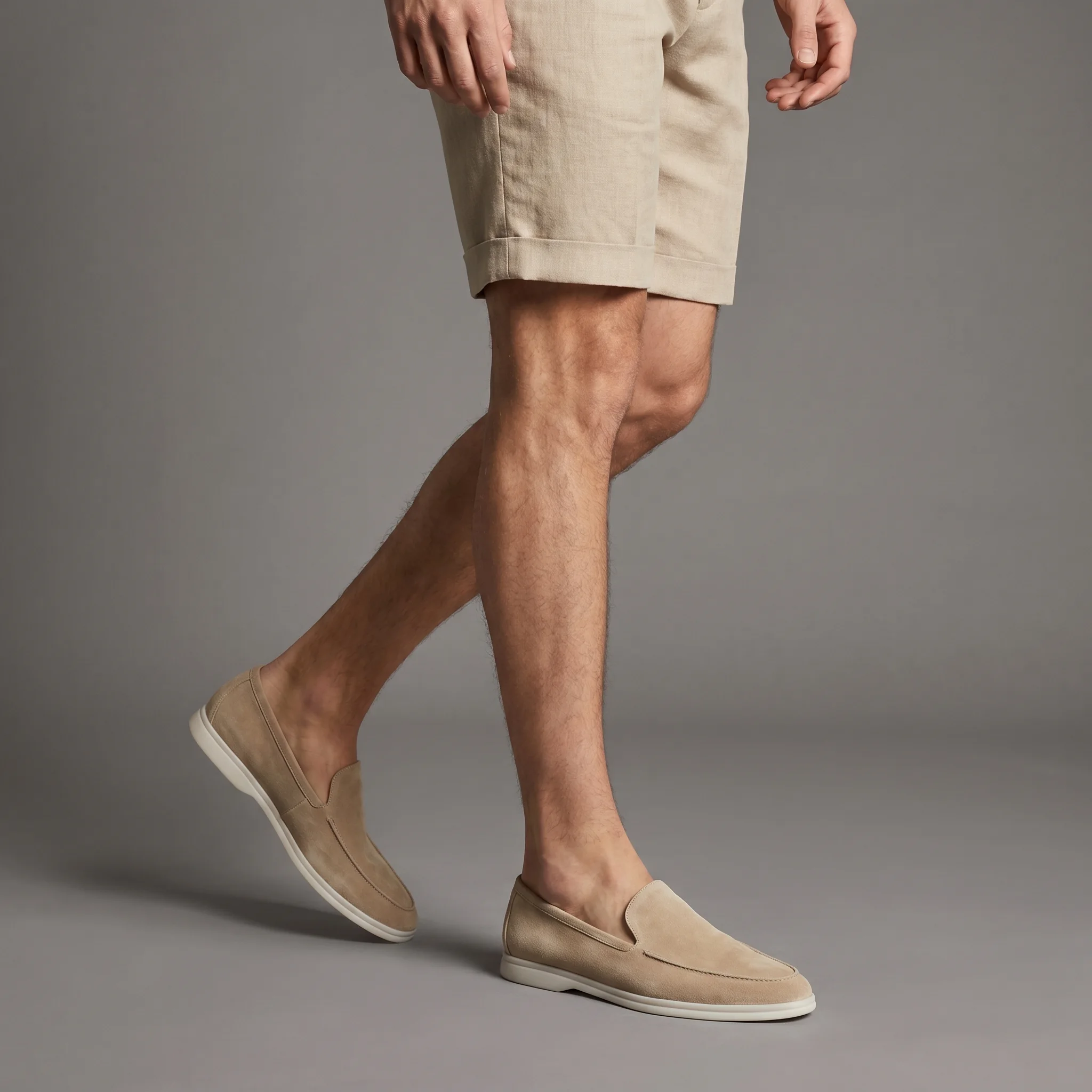 Mocassins Homme en Daim : BEIGE