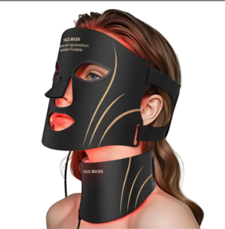 قناع علاج الضوء الأحمر، فوتون LED بأربعة ألوان، جهاز تجديد علاج الضوء الأحمر، لمعان، يقلل المسام، العناية بالبشرة، الجمال