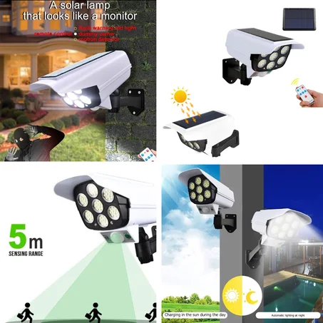 Projecteur Solaire Forme Caméra Surveillance Detect Nuit