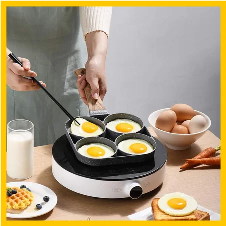 مقلاة الفطائر الغير لاصقة مع 4 ثقوب