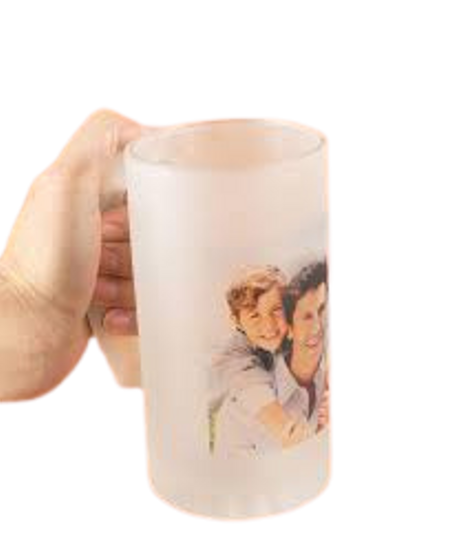 Mug en verre sablé