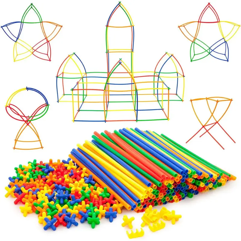 مجموعة البناء بالقصب الملونة – 160 قطعة من الإبداع والمتعة