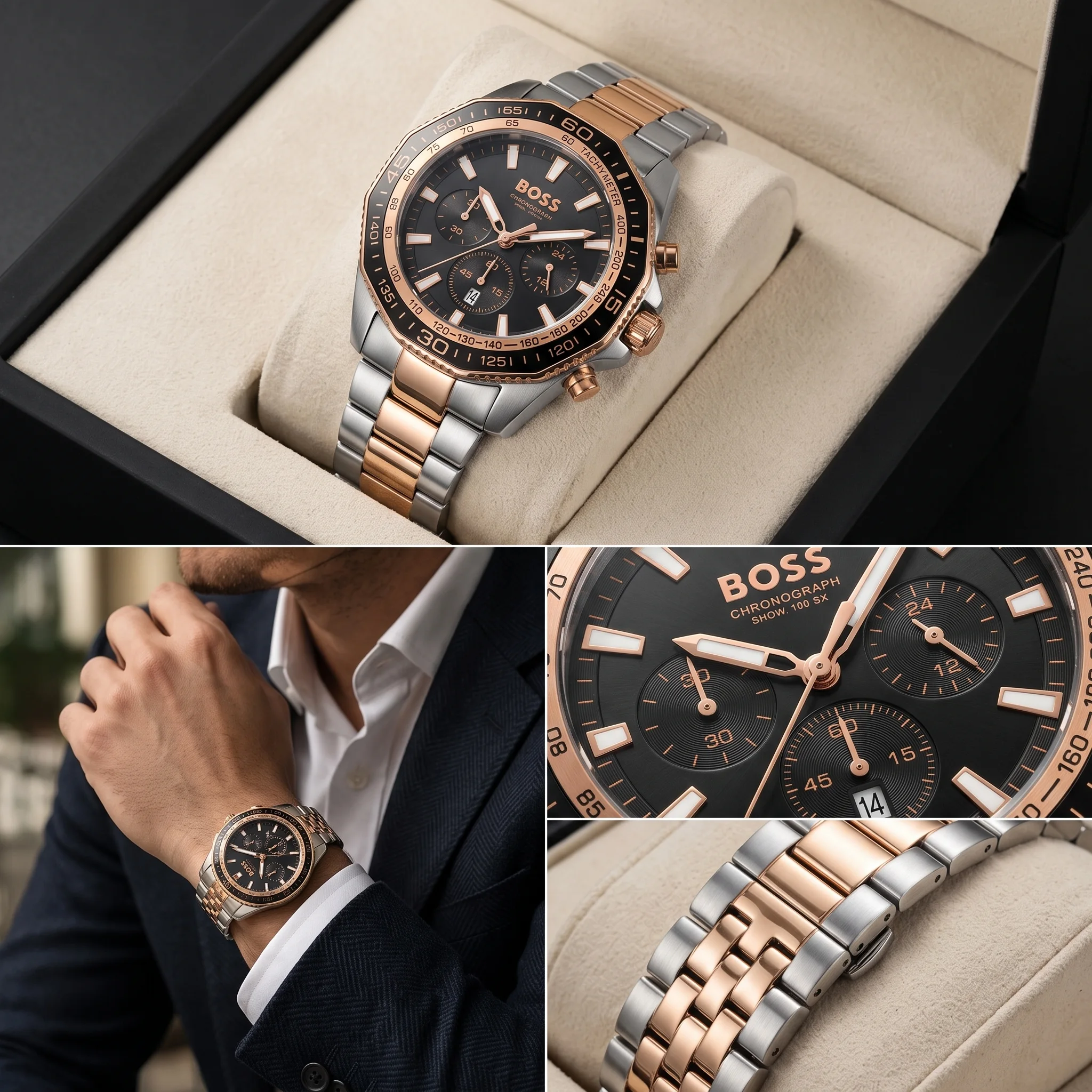 Hugo Boss Two-Tone Gold