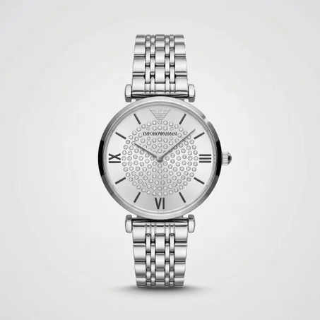 Emporio Armani Gianni T-Bar Crystal Steel — إيمبوريو أرماني جياني تي-بار الكريستالية الفولاذية (أرماني دياموند النسائية الفاخرة)