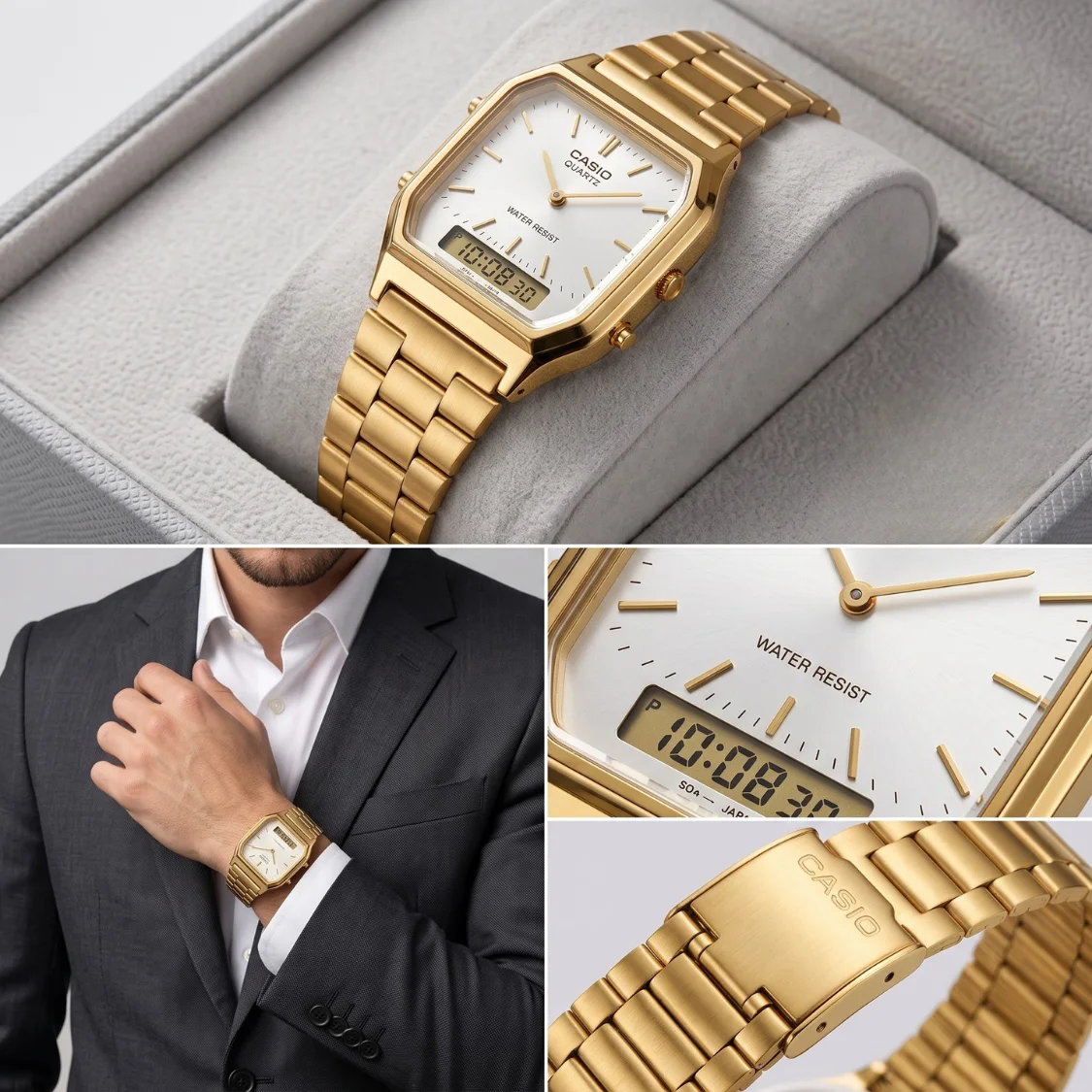 Casio Vintage Gold & White — كاسيو فينتيج الذهب والأبيض (فينتيج كلاسيك الذهبية البيضاء الفاخرة)