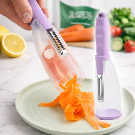 مقشر الخضار والفواكه بلون أرجواني لتقشير يومي سريع داخل المطبخ المنزلي