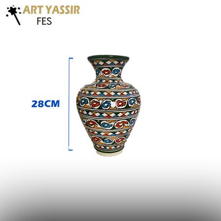 Vase en céramique marocain décoré à la main - 28 cm