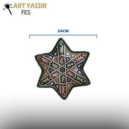 Assiette étoile en céramique marocaine - 24 cm