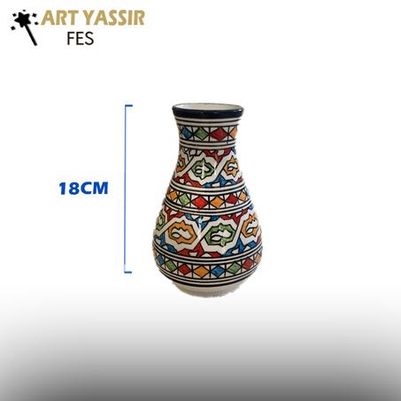 Vase en céramique marocain décoré à la main - 18 cm