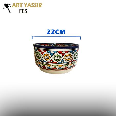 Chaldée en céramique décorée à la main de taille moyenne – Zellige marocain | Diamètre 22 cm