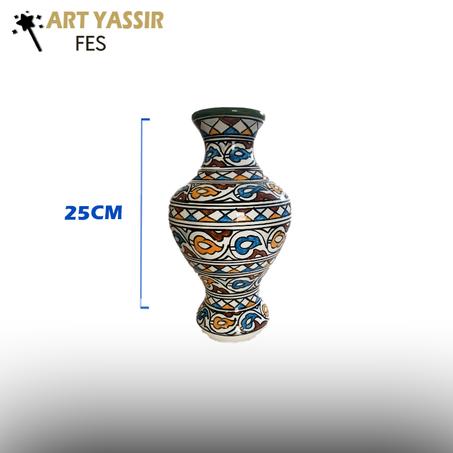 Vase en céramique marocain décoré à la main - 25 cm