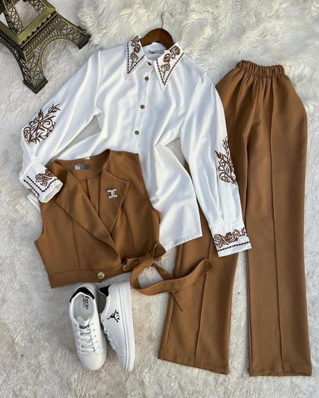 طقم كلاسيك 3 قطع قماش اجود انواع الدبل