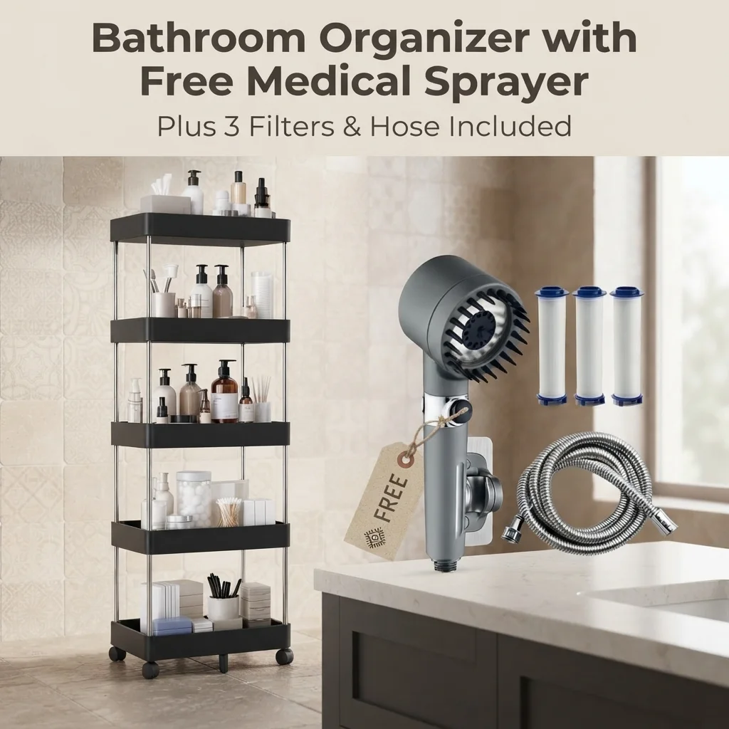Organisateur de salle de bain sans perçage