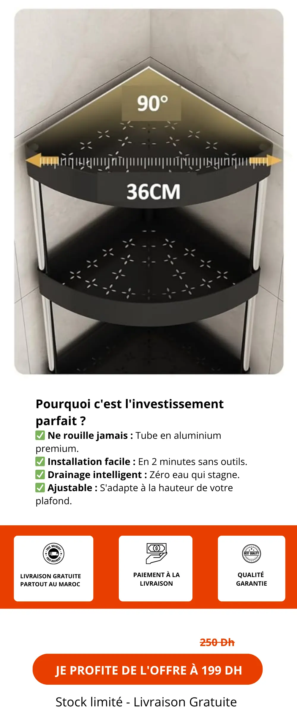 Colonne de rangement en situation