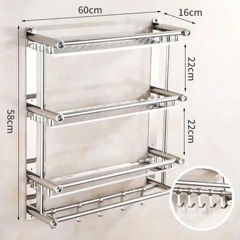 Étagère Murale de Salle de Bain à 3 Niveaux en Acier Inoxydable - Optimisez l’espace de votre salle de bain avec élégance et robustesse
