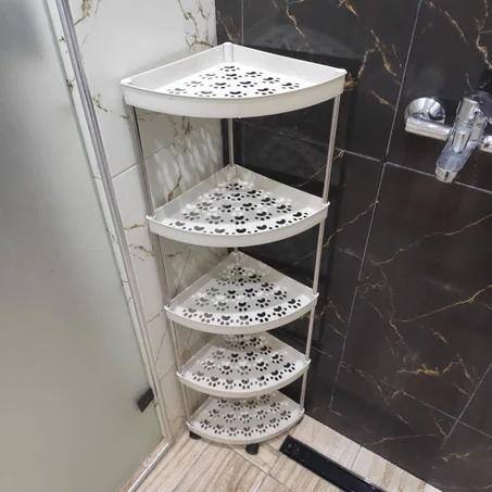 Colonne de Rangement pour Douche (Sans Perçage) - 5 Niveaux