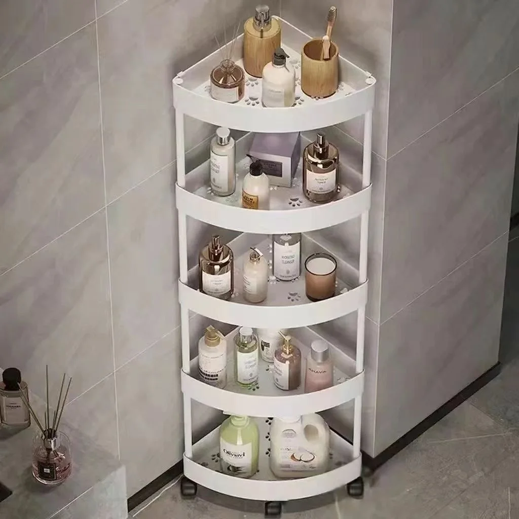 Colonne de Rangement pour Douche (Sans Perçage) - 5 Niveaux