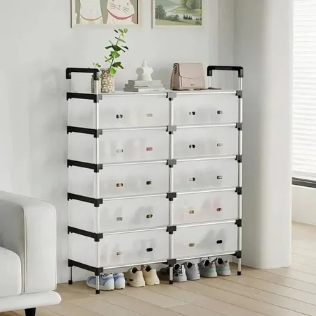 Fini le Désordre à l'Entrée : L'Organisateur de Chaussures Double Colonne Élégant 👟