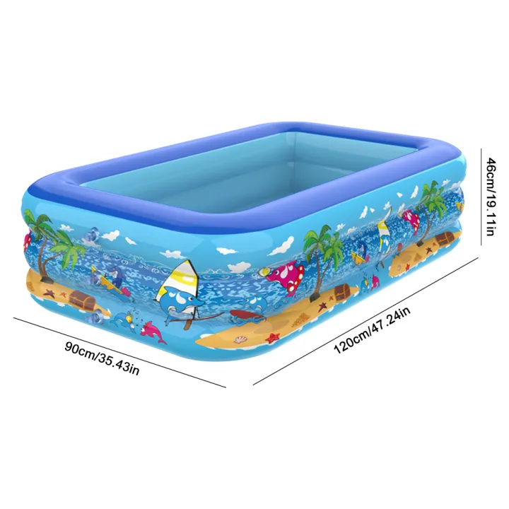 Piscine gonflable, grandes piscines familiales, 120 cm, de forme rectangulaire, avec armature, piscine pour enfants