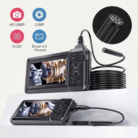 Caméra d'Inspection Endoscopique HD avec Écran LCD 4,3 – Voyez Là Où Vos Yeux Ne Peuvent Pas Aller