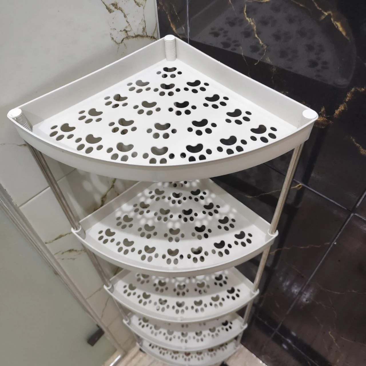 Colonne de Rangement pour Douche (Sans Perçage) - 5 Niveaux