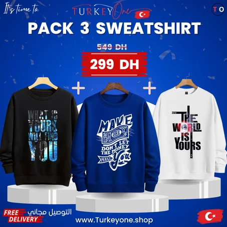 pack 3 sweatshirt turkey OVERSIZE